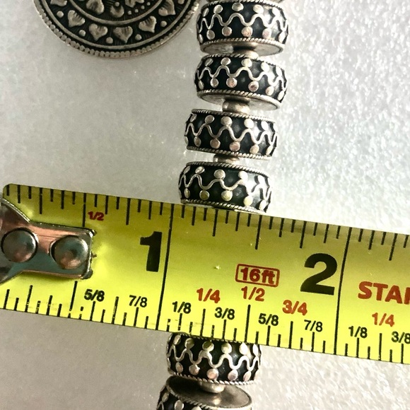 SILPADA Sterling Silver Oversized Oxidized Silver B2BS ROTTEN Toggle Bracelet - Picture 14 of 17